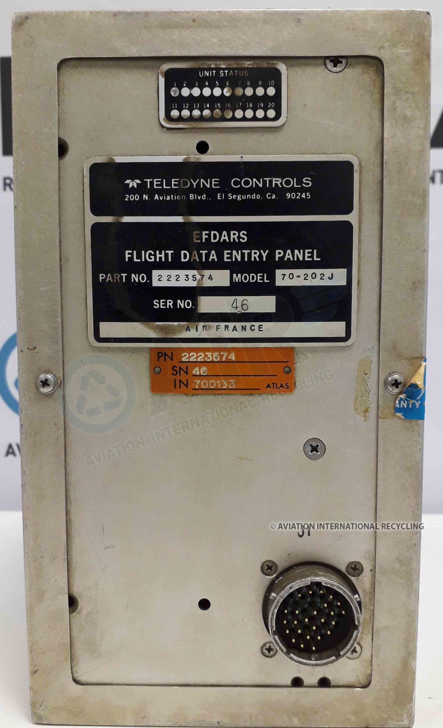 FLIGHT DATA ENTRY PANEL - Aviation International Recycling